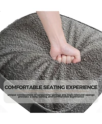 homfan Modern Boucle Upholstered Dining Chairs Set of 6/8, Ergonomic Curved Back, Comfortable Rubber Wood Legs, Multiple Set Options, For Dining Room