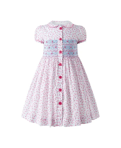 Rachel Riley Girls 2-10 Smocked Button-front Dress