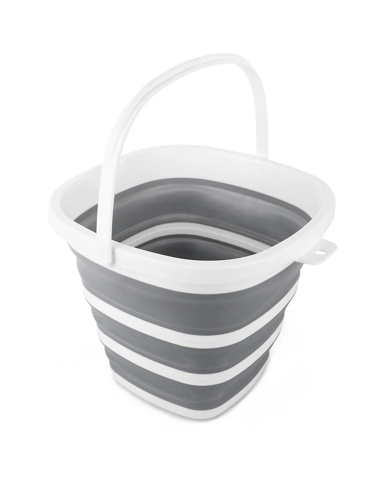 Piscifun 10L Collapsible Bucket With Handle Portable Foldable Storage Tub For Camping Car Cleaning