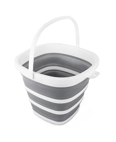 Piscifun 10L Collapsible Bucket With Handle Portable Foldable Storage Tub For Camping Car Cleaning
