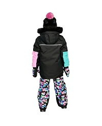 Deux par Toddler Girl (2T- 5T) Two Piece Play Snowsuit Colorblock with Heart Print Pants