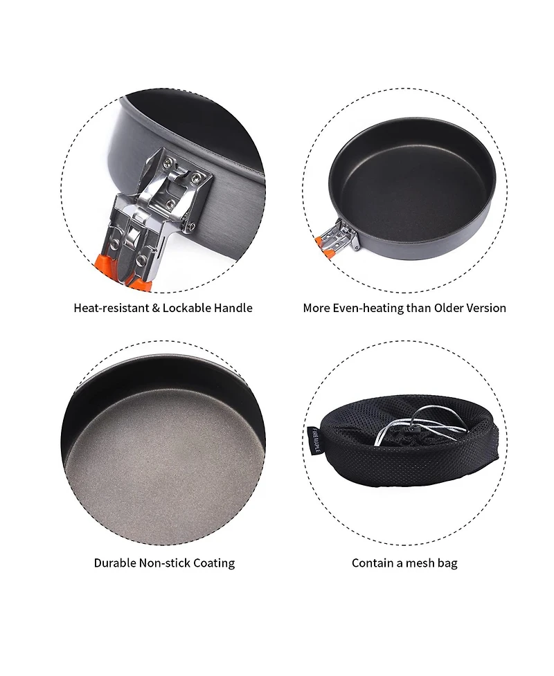 Piscifun 7.6 Inch Nonstick Camping Frying Pan Even Heating Durable Lightweight Portable Cookware