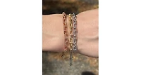 Suzy Levian New York Sterling Silver Pave Cubic Zirconia Adjustable Bolo Paperclip Bracelet