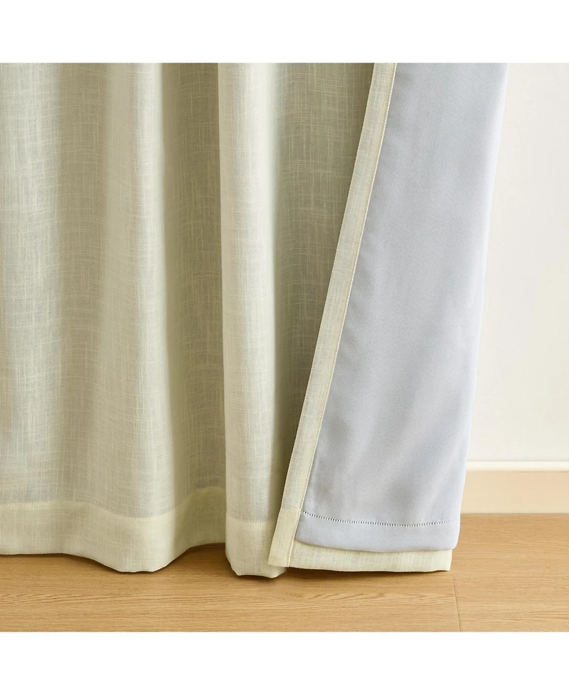 Lenox Serene Linen Blend Blackout Back Tab/Rod Pocket Window Curtain