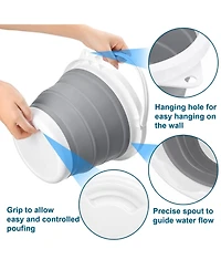 Piscifun 2 Pack Collapsible Plastic Bucket 5 Gallon Foldable Tub For Camping Outdoor Activities