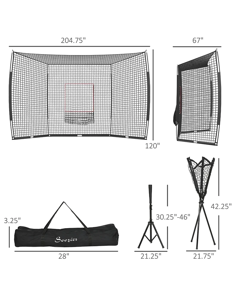 Aoligeijs Baseball Practice Net With Tee And Caddy