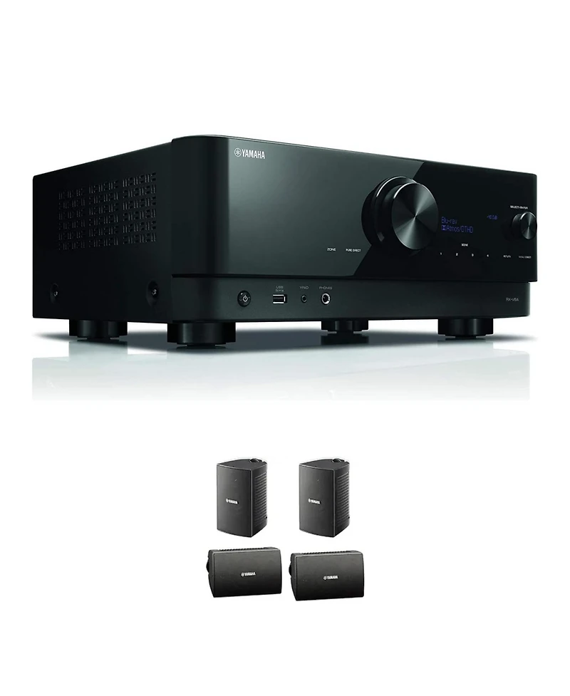 Yamaha Rx-V6A 7.2-Channel 100W Dolby Atmos Av Receiver with 4 Outdoor Speakers