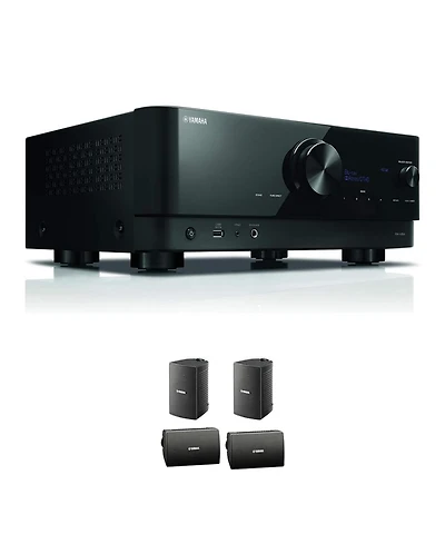 Yamaha Rx-V6A 7.2-Channel 100W Dolby Atmos Av Receiver with 4 Outdoor Speakers