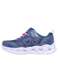 Skechers Little Girls Heart Lights - Bubble Love Light-Up Stay-Put Closure Sneakers from Finish Line