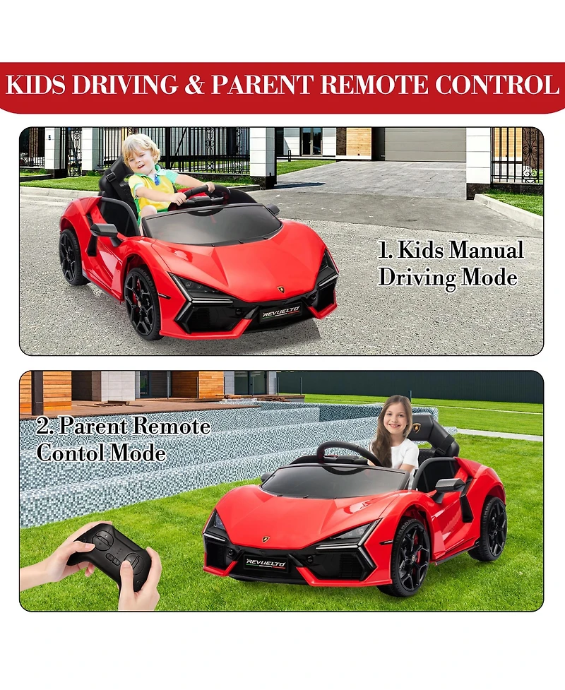 homfan Lamborghini Revuelto Remote Control Battery Powered Ride-On Car, Ages 3+