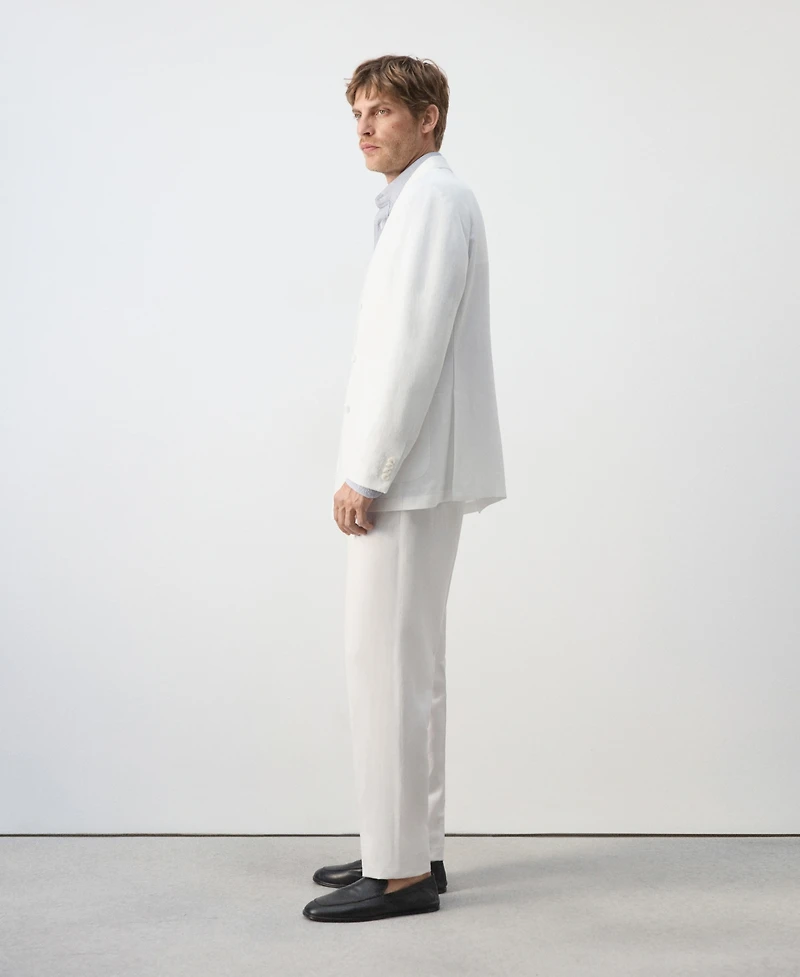 Mango Men's Linen Lyocell Double-Breasted Suit Jacket