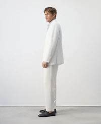 Mango Men's Linen Lyocell Double-Breasted Suit Jacket