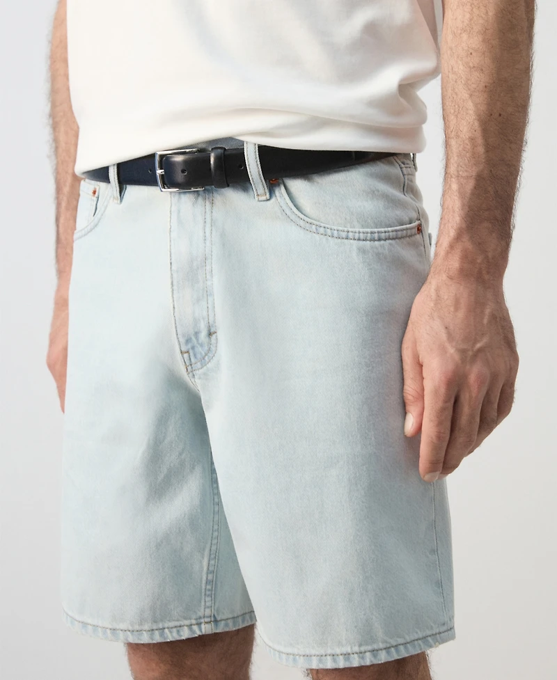 Mango Men's Straight-Fit Denim 8.86" Bermuda Shorts