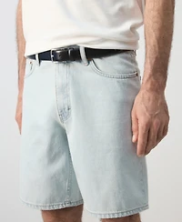 Mango Men's Straight-Fit Denim 8.86" Bermuda Shorts
