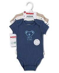 Huggies Baby Boys' Babywear Short-Sleeve Bodysuits, 3-Pack