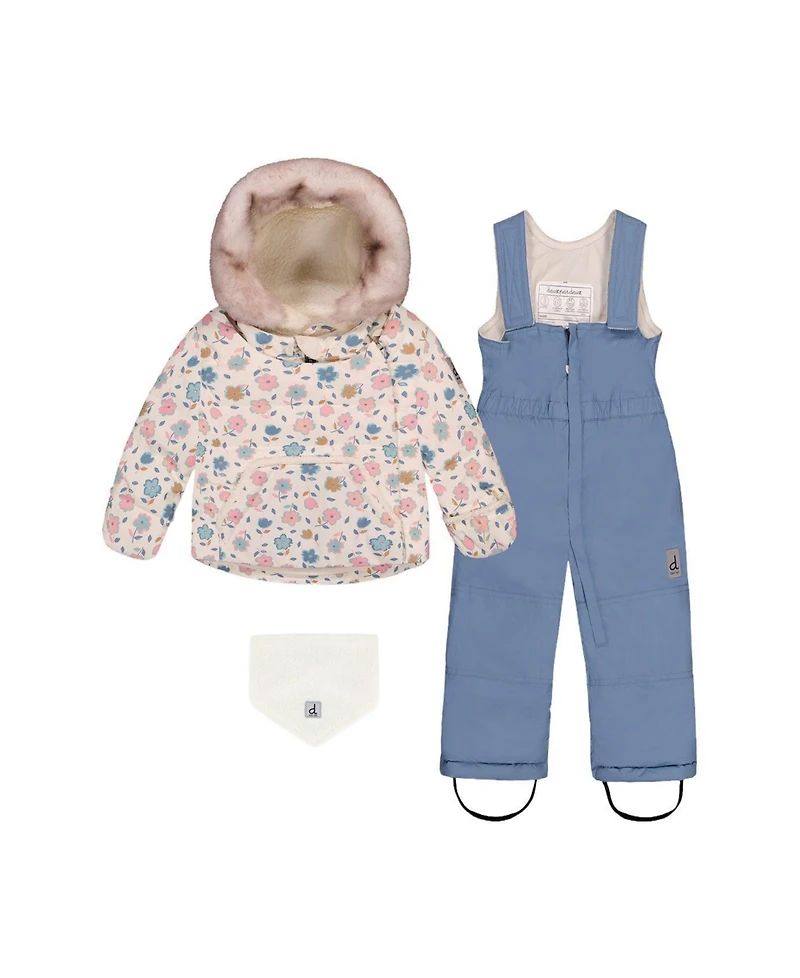 Deux par Toddler Girls ( 2T 3T ) Two Piece Snowsuit with Floral Print