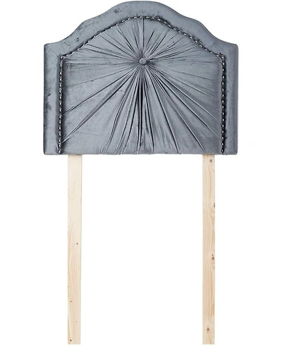 DormCo Plush Pleated Double Bevel College Dorm Headboard with Legs