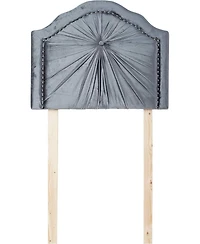 DormCo Plush Pleated Double Bevel College Dorm Headboard with Legs