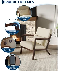 homfan Set of 2 Chenille Accent Chairs
