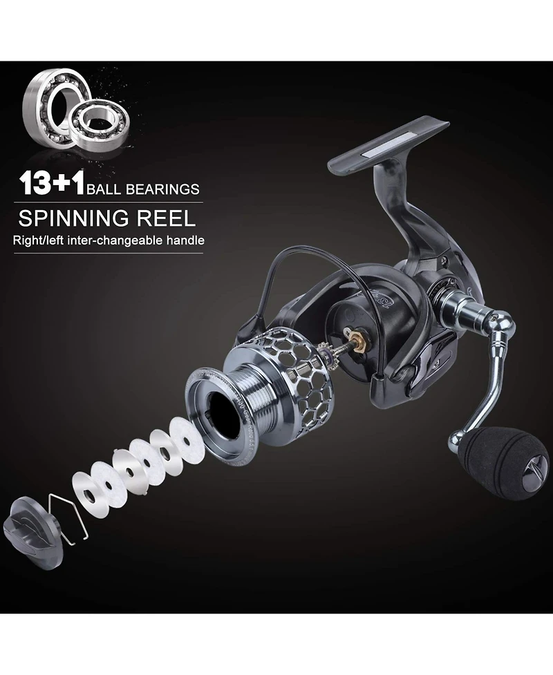 Aofar 8.86 Feet Rod + Xy Telescopic Fishing Rod Reel Carbon Fiber Spinning Combo