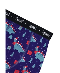 Deux par Little and Big Boy (6-12)Boxer Pack Of 3 Holiday Prints