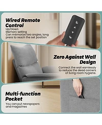 homfan Modern Fabric Electric Recliner with Massage and Heat, Adjustable Remote Control Single Armchair for Home Theater, Living Room and Office