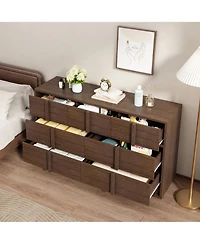homfan 54 Inch Tv Stand with 7 Drawers, Wood Media Console with Elegant Pulls, Modern Entertainment Center for Living Room, Bedroom