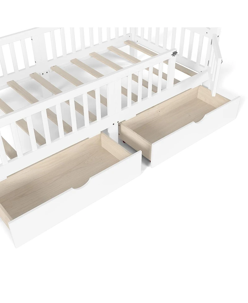 Streamdale Furniture Platform Bed with Storage and Guardrails