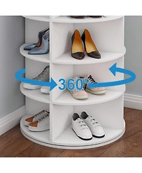 Streamdale Furniture 8-Tier Rotating Shoe Rack Tower 360 Spinning Organizer (Holds 32 Pairs)