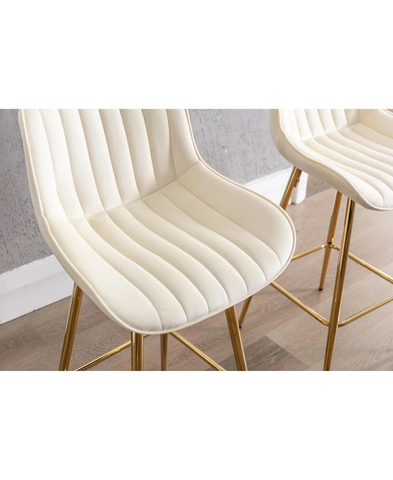 flynama 30" Velvet Counter Stools Set of 2