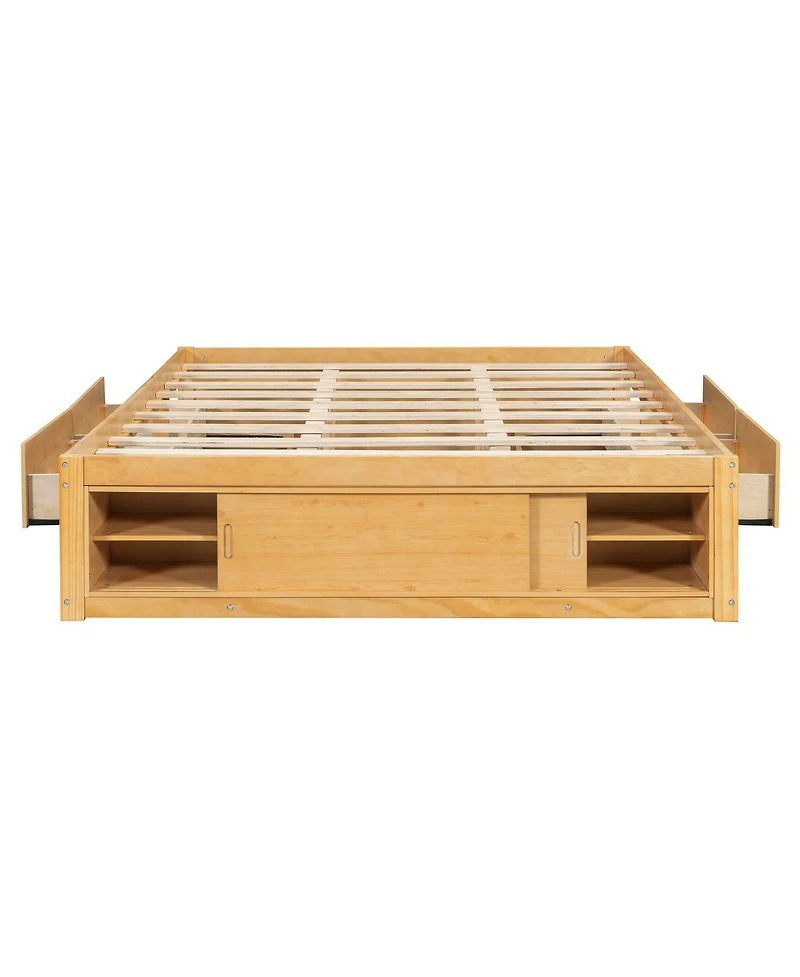 Streamdale Furniture Platform Bed With 4 Drawers, Footboard Storage, No Headboard