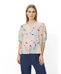 Masai Copenhagen Women's MaDanessa Floral-Print V-Neck Ruffle-Trim Blouse