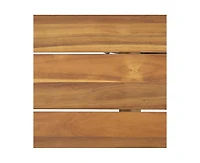 sumyeg Outdoor Acacia Wood Metal Base Dining Table with Teak Finish