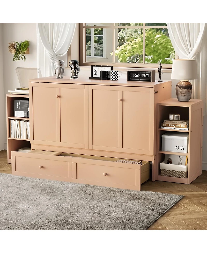 Streamdale Furniture Murphy Bed with Storage Drawers and Shelves