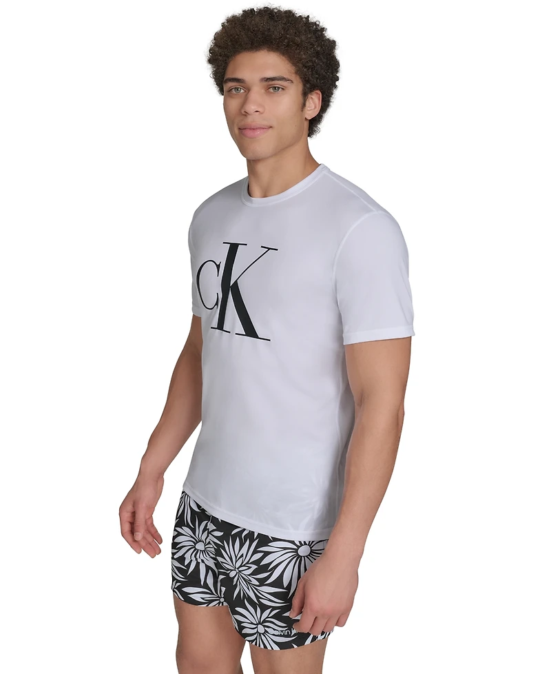 Calvin Klein Men's Logo Short-Sleeve Rash Guard