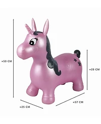 Lexibook , Inflatable Jumping Unicorn, Indoor and Outdoor Use, Balance and Motor Skills, Hand Pump Included, Safe Plastic, BG050UNI