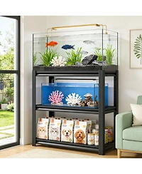 Boyel Living Fish Tank Stand 48 Inch Heavy Duty Steel 3 Tier Adjustable Shelves
