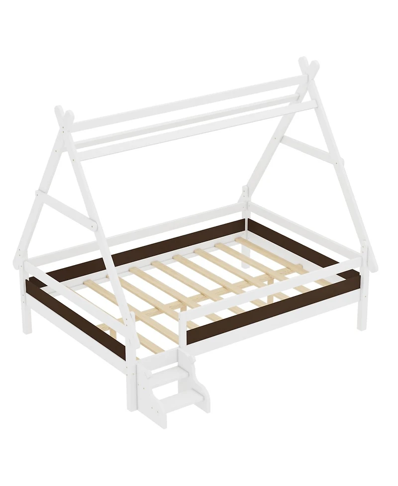 Streamdale Furniture Full House Platform Bed with Stairs