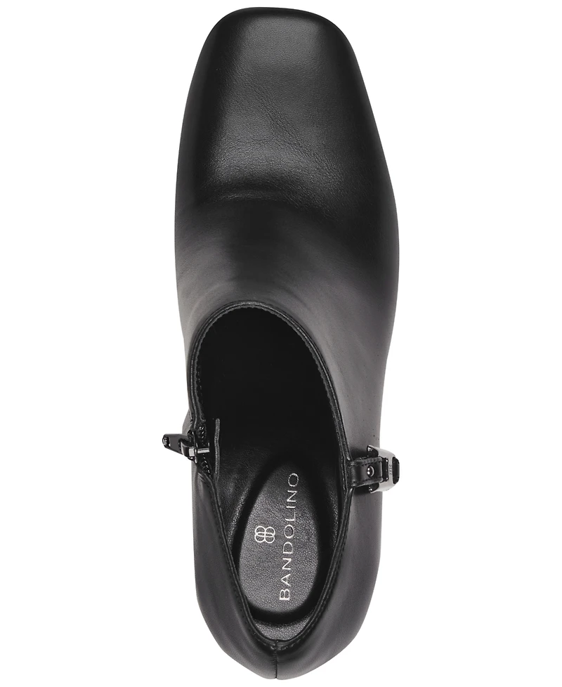 Bandolino Women's Urbiny Stacked Heel Square Toe Booties