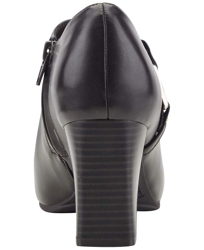 Bandolino Women's Urbiny Stacked Heel Square Toe Booties
