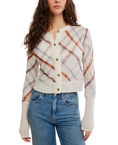 Free People Women's Crewneck Button-Front Cardigan