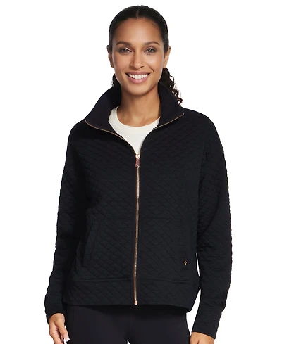 Skechers Women's Go Walk Diamond Quilted Full-Zip Mock-Neck Jacket