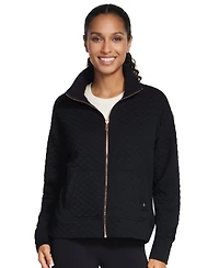 Skechers Women's Go Walk Diamond Quilted Full-Zip Mock-Neck Jacket