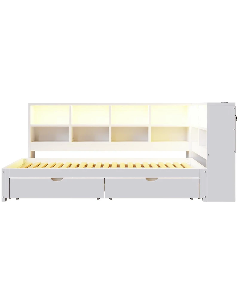 Streamdale Furniture Daybed with Storage, Led, Usb