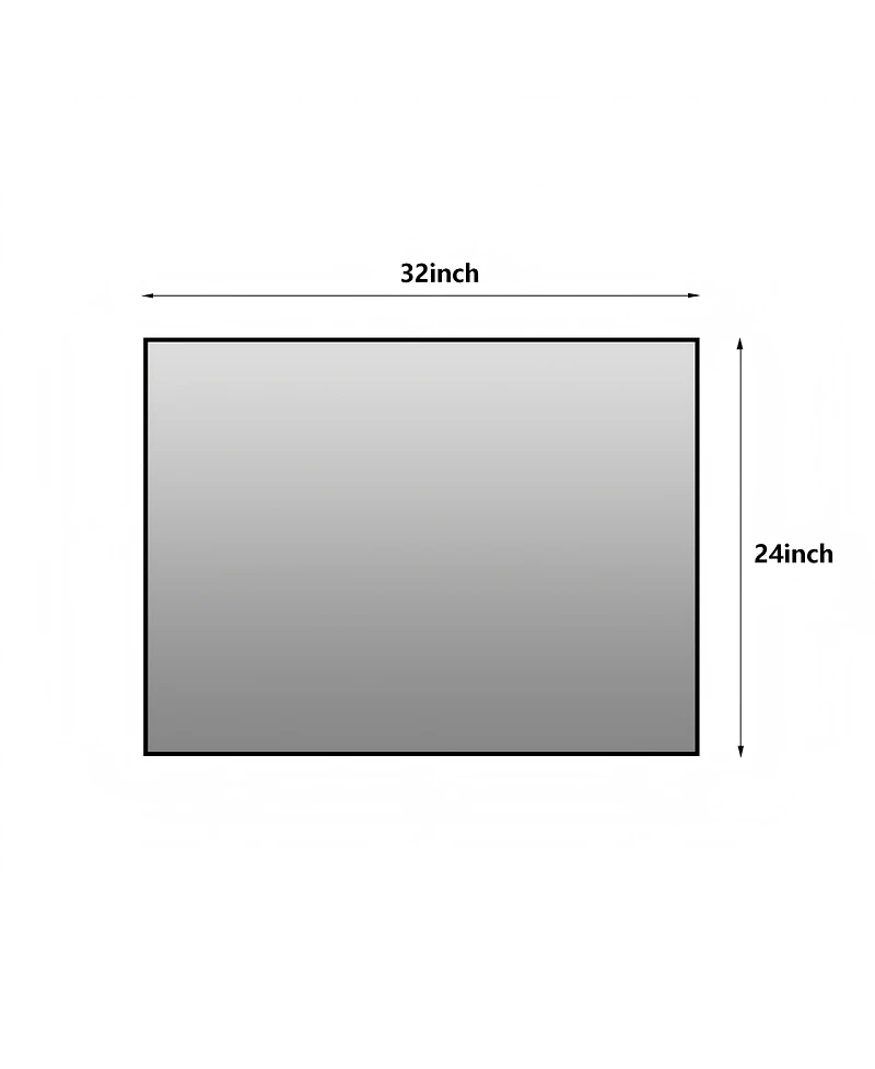 Busdays 24 x 32 Inch Aluminum Framed Bathroom Mirror Hd Copper Free Silver Wall Mirror Horizontal Vertical Hanging for Bathroom Entryway Dressing Room