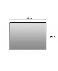 Busdays 24 x 32 Inch Aluminum Framed Bathroom Mirror Hd Copper Free Silver Wall Mirror Horizontal Vertical Hanging for Bathroom Entryway Dressing Room