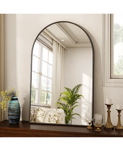 Koonmi Arched Bathroom Mirror, Aluminum Alloy Frame