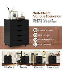 Mecale 5-Drawer Mobile File Cabinet with Lockable Wheels