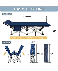 Aofar 2 Pack Camping Folding Bed With Mattress Oxford Portable Heavy Duty