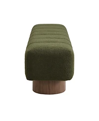sumyeg Upholstered Dining Bench for Bedroom Entryway or Living Room with Boucle Fabric,300lbs Capacity